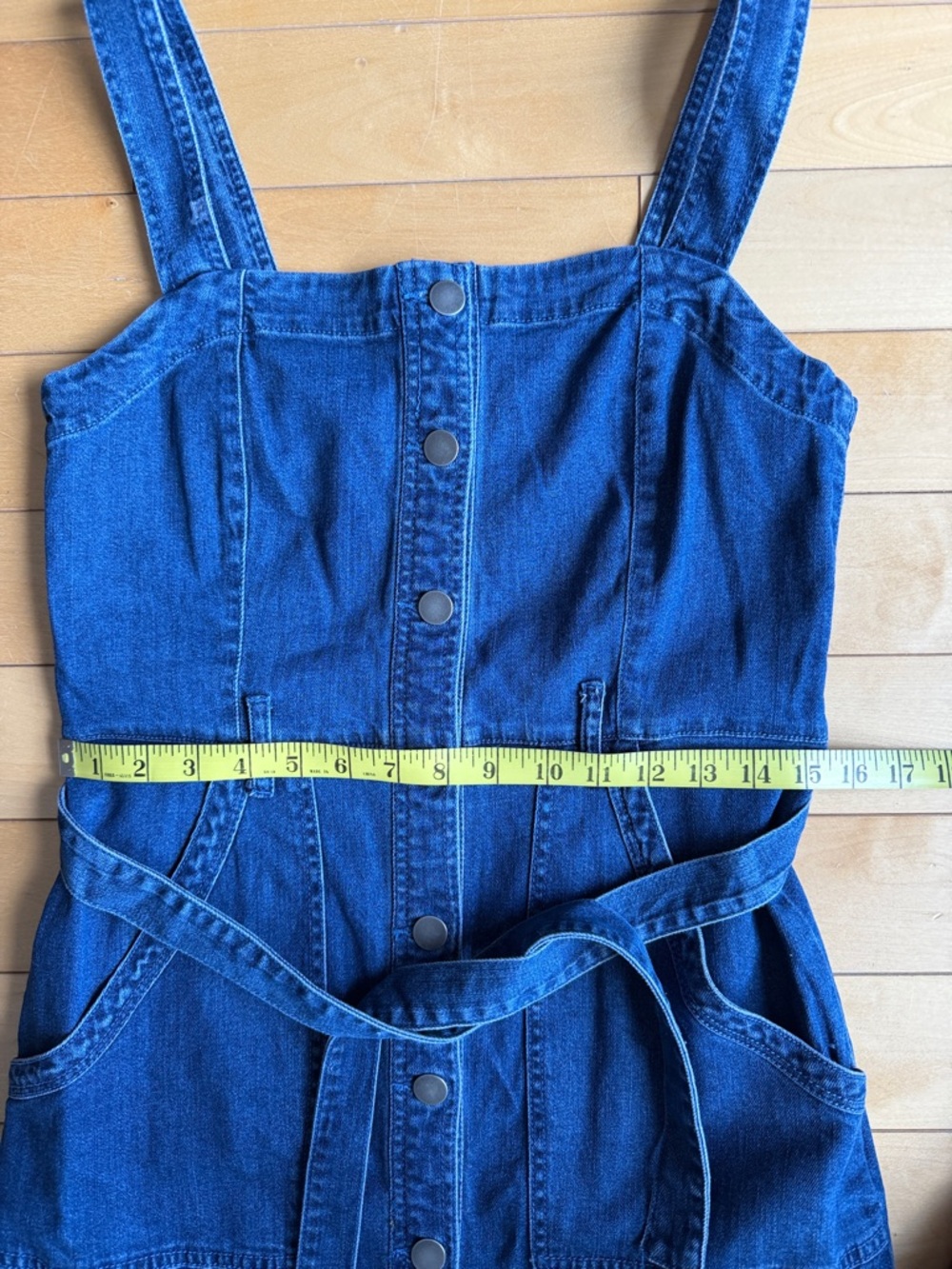 Only Dark Blue Denim Midi Dress with Belt - Picture 3 of 7